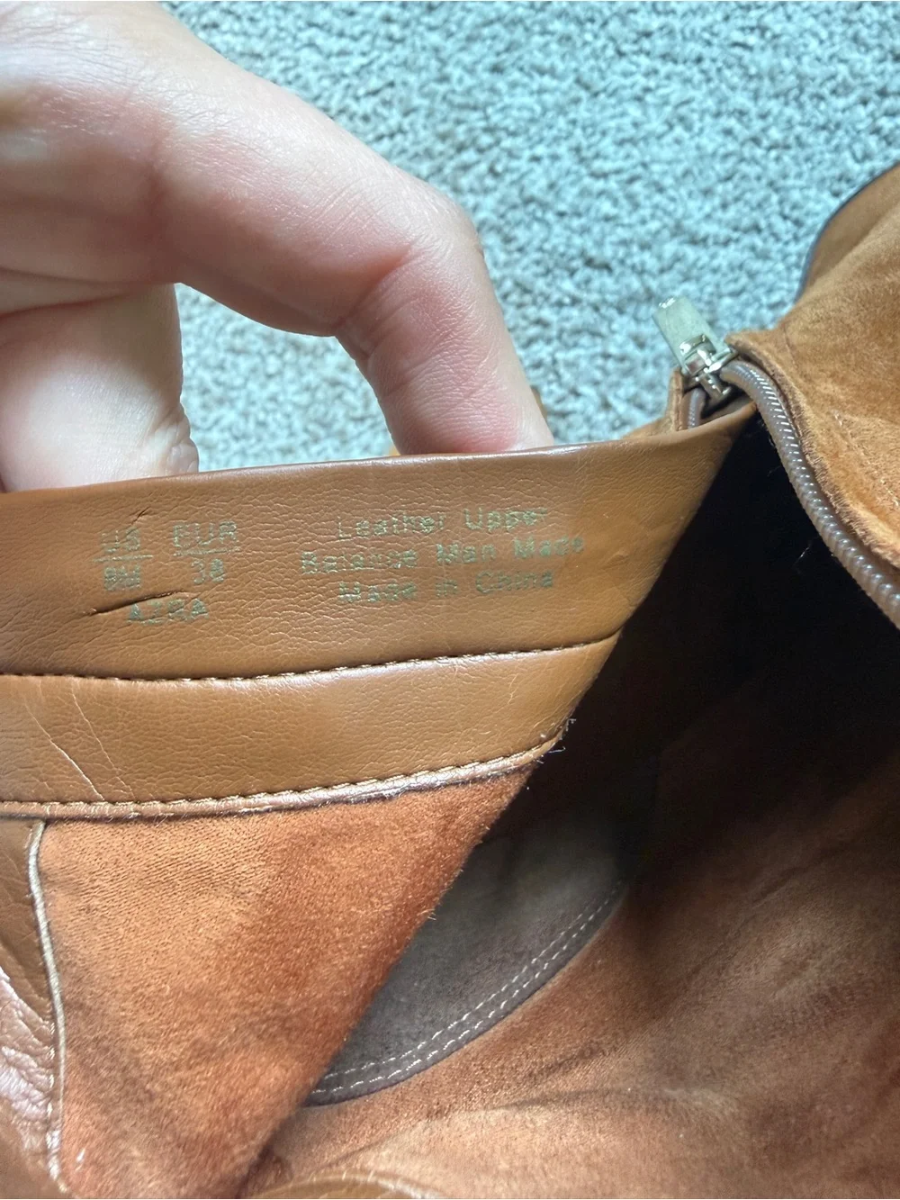 Sam Edelman Suede Platform Ankle Boots in Cognac Brown